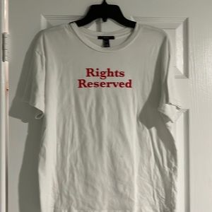 white rights reserved t shirt (DECENT CONDITION)